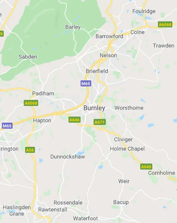 Burnley service area map